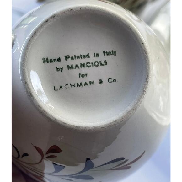 Mancioli for Lachman & CO 3 Snack Plates With Cups Hand painted Vintage Italy - Picture 5 of 8